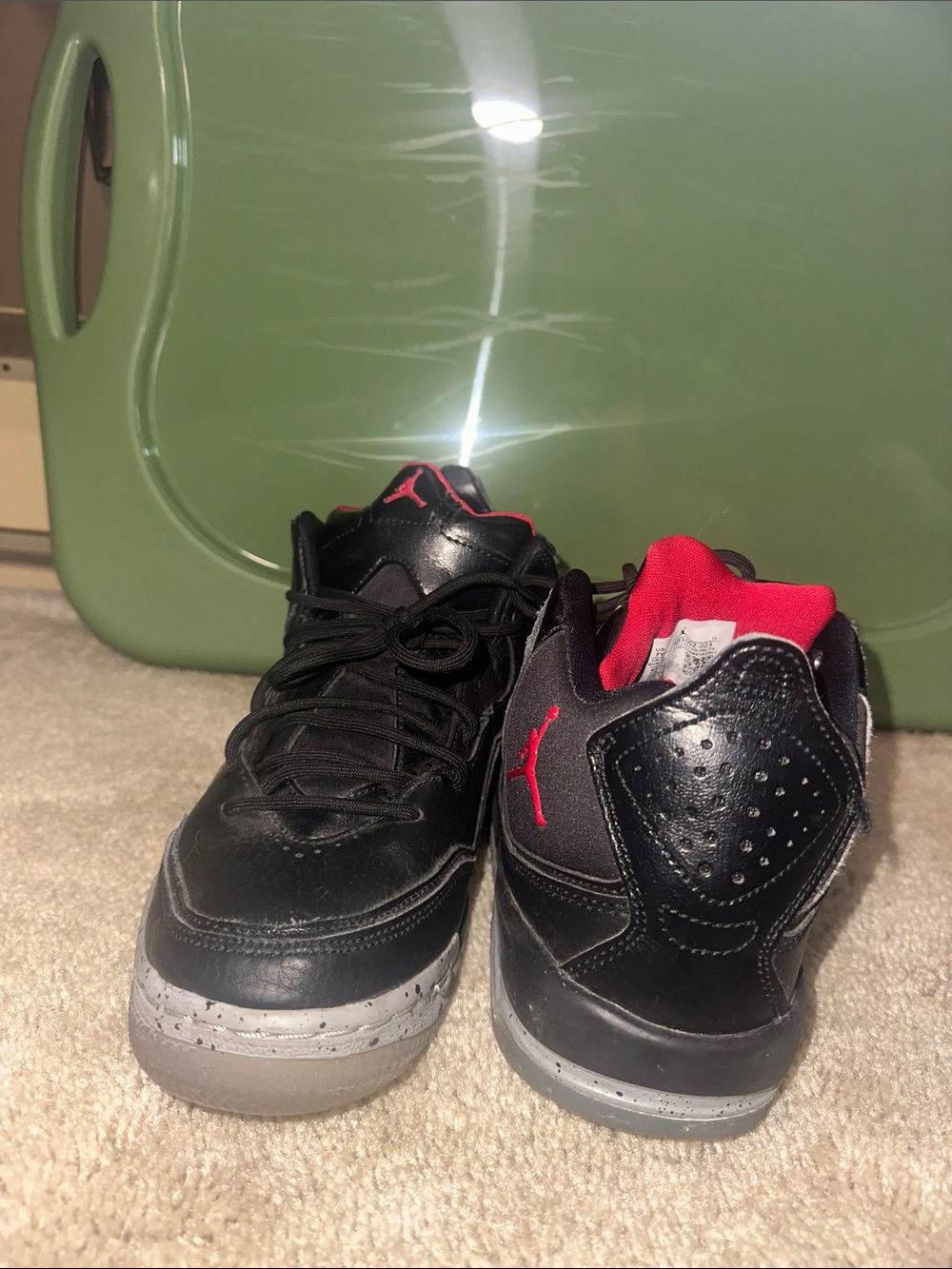 Nike Kids Black and Red Jordan Low-Top Sneakers